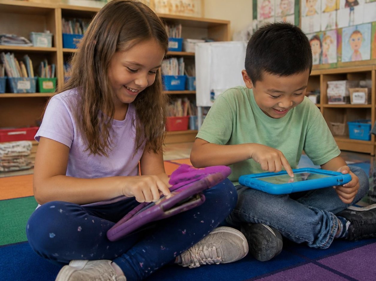 Students using iPads